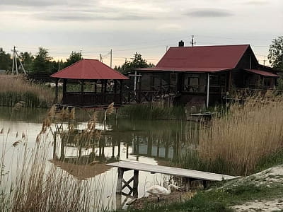 Риболовецькі вимостки на ставку в заміському комплексі Лагодів