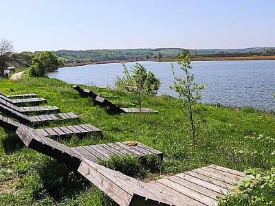 Відпочинок біля озера в заміському комплексі Naturalist біля Києва.