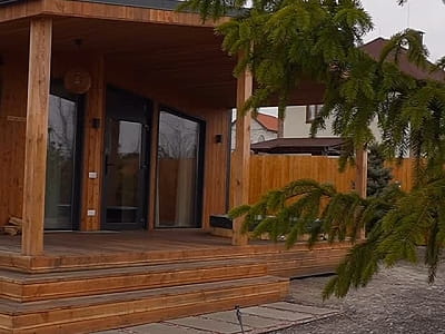 Будиночки з чаном, саунею, обладнаною кухнею по сусідству з лісом в заміському комплексі «Дрімота» в селі Тарасівка біля Києва