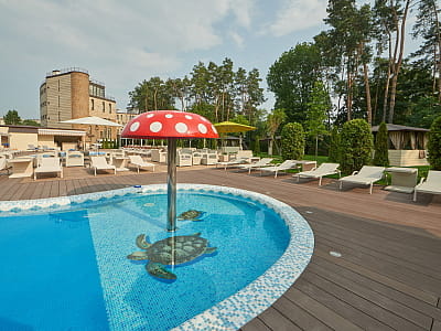 Відкритий літній басейн в заміському комплексі City Holiday Resort & SPA в селі Петропавлівська Борщагівка біля Києва