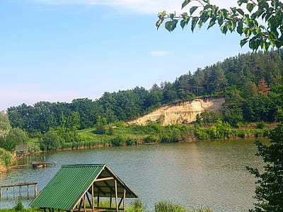 зариблене озеро в заміському комплексі DERGACHOV в селі Верем'я Київської області