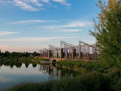 рукотворне озеро, фонтан і неймовірної краси міст – арт об’єкт заміського комплексу Riverwood Relax Park серед мальовничих соснових лісів села Мошни Черкаської області