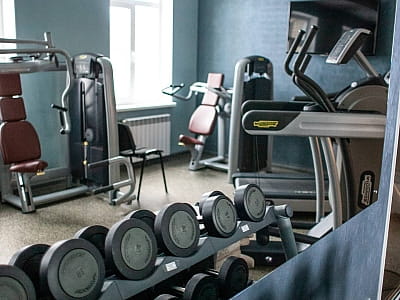 тренажерна зала в заміському комплексі «Потоки Хауз» у мальовничому куточку Полтавщини, на березі річки Дніпро, у селі Кам’яні Потоки поблизу Кременчука.