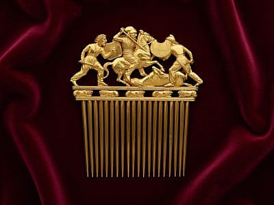 Скіфський золотий гребінь з кургану Солоха