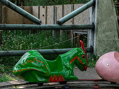 Динопоїзд в парку DINO PARK у Київському Гідропарку