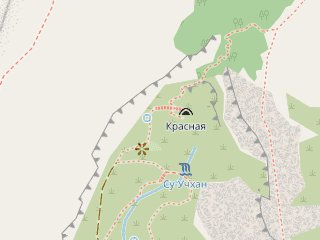 Розташування Червона на мапі; Data: © OpenStreetMap contributors, SRTM, GEBCO, SONNY's LiDAR DTM, NASADEM, ESA WorldCover; Maps © Tracestrack