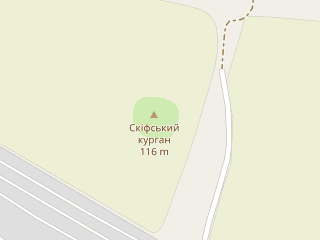 Розташування Арцизький курган на мапі; Data: © OpenStreetMap contributors, SRTM, GEBCO, SONNY's LiDAR DTM, NASADEM, ESA WorldCover; Maps © Tracestrack
