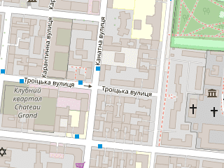 Розташування Кабінет Гоцмана на мапі; Data: © OpenStreetMap contributors, SRTM, GEBCO, SONNY's LiDAR DTM, NASADEM, ESA WorldCover; Maps © Tracestrack