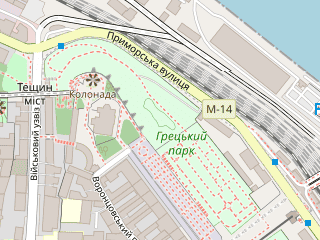 Розташування Грецький на мапі; Data: © OpenStreetMap contributors, SRTM, GEBCO, SONNY's LiDAR DTM, NASADEM, ESA WorldCover; Maps © Tracestrack