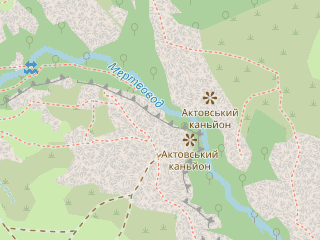 Розташування Актовський на мапі; Data: © OpenStreetMap contributors, SRTM, GEBCO, SONNY's LiDAR DTM, NASADEM, ESA WorldCover; Maps © Tracestrack