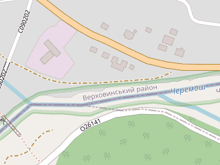 Розташування Черемош на мапі; Data: © OpenStreetMap contributors, SRTM, GEBCO, SONNY's LiDAR DTM, NASADEM, ESA WorldCover; Maps © Tracestrack
