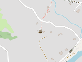 Розташування Гуцульського побуту на мапі; Data: © OpenStreetMap contributors, SRTM, GEBCO, SONNY's LiDAR DTM, NASADEM, ESA WorldCover; Maps © Tracestrack