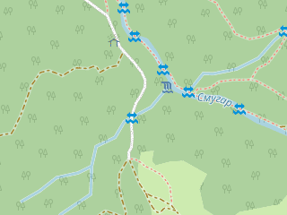 Розташування Середній Гук на мапі; Data: © OpenStreetMap contributors, SRTM, GEBCO, SONNY's LiDAR DTM, NASADEM, ESA WorldCover; Maps © Tracestrack