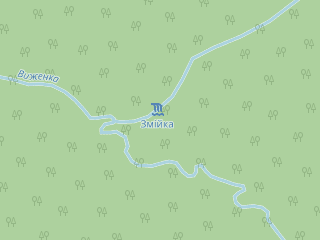 Розташування Змійка на мапі; Data: © OpenStreetMap contributors, SRTM, GEBCO, SONNY's LiDAR DTM, NASADEM, ESA WorldCover; Maps © Tracestrack