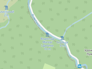 Розташування Матері і Дитини на мапі; Data: © OpenStreetMap contributors, SRTM, GEBCO, SONNY's LiDAR DTM, NASADEM, ESA WorldCover; Maps © Tracestrack
