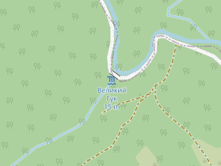 Розташування Великий Гук на мапі; Data: © OpenStreetMap contributors, SRTM, GEBCO, SONNY's LiDAR DTM, NASADEM, ESA WorldCover; Maps © Tracestrack