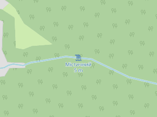 Розташування Містичний на мапі; Data: © OpenStreetMap contributors, SRTM, GEBCO, SONNY's LiDAR DTM, NASADEM, ESA WorldCover; Maps © Tracestrack