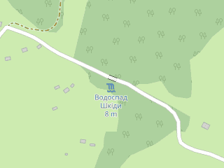 Розташування Шкіди на мапі; Data: © OpenStreetMap contributors, SRTM, GEBCO, SONNY's LiDAR DTM, NASADEM, ESA WorldCover; Maps © Tracestrack