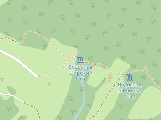Розташування Широкий на мапі; Data: © OpenStreetMap contributors, SRTM, GEBCO, SONNY's LiDAR DTM, NASADEM, ESA WorldCover; Maps © Tracestrack