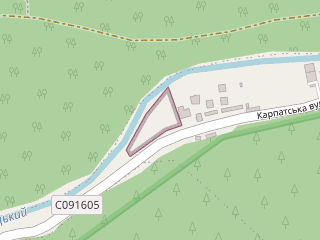 Розташування Диноляндія Карпати на мапі; Data: © OpenStreetMap contributors, SRTM, GEBCO, SONNY's LiDAR DTM, NASADEM, ESA WorldCover; Maps © Tracestrack