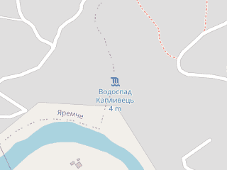 Розташування Капливець на мапі; Data: © OpenStreetMap contributors, SRTM, GEBCO, SONNY's LiDAR DTM, NASADEM, ESA WorldCover; Maps © Tracestrack