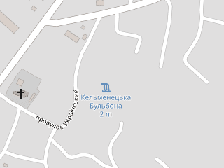 Розташування Кельменецька Бульбона на мапі; Data: © OpenStreetMap contributors, SRTM, GEBCO, SONNY's LiDAR DTM, NASADEM, ESA WorldCover; Maps © Tracestrack