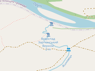 Розташування Зарічанський Верхній на мапі; Data: © OpenStreetMap contributors, SRTM, GEBCO, SONNY's LiDAR DTM, NASADEM, ESA WorldCover; Maps © Tracestrack
