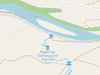 Розташування Зарічанський на мапі; Data: © OpenStreetMap contributors, SRTM, GEBCO, SONNY's LiDAR DTM, NASADEM, ESA WorldCover; Maps © Tracestrack