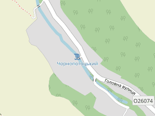 Розташування Чорнопотоцький на мапі; Data: © OpenStreetMap contributors, SRTM, GEBCO, SONNY's LiDAR DTM, NASADEM, ESA WorldCover; Maps © Tracestrack