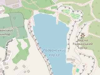 Розташування Радванський на мапі; Data: © OpenStreetMap contributors, SRTM, GEBCO, SONNY's LiDAR DTM, NASADEM, ESA WorldCover; Maps © Tracestrack