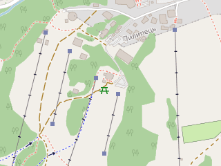 Розташування Пилипець на мапі; Data: © OpenStreetMap contributors, SRTM, GEBCO, SONNY's LiDAR DTM, NASADEM, ESA WorldCover; Maps © Tracestrack