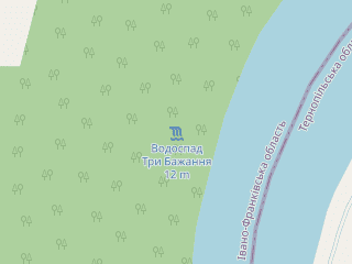 Розташування Три бажання на мапі; Data: © OpenStreetMap contributors, SRTM, GEBCO, SONNY's LiDAR DTM, NASADEM, ESA WorldCover; Maps © Tracestrack