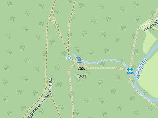 Розташування Дівочі сльози на мапі; Data: © OpenStreetMap contributors, SRTM, GEBCO, SONNY's LiDAR DTM, NASADEM, ESA WorldCover; Maps © Tracestrack