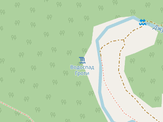 Розташування Гроти на мапі; Data: © OpenStreetMap contributors, SRTM, GEBCO, SONNY's LiDAR DTM, NASADEM, ESA WorldCover; Maps © Tracestrack