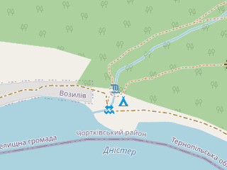 Розташування Возилівський на мапі; Data: © OpenStreetMap contributors, SRTM, GEBCO, SONNY's LiDAR DTM, NASADEM, ESA WorldCover; Maps © Tracestrack