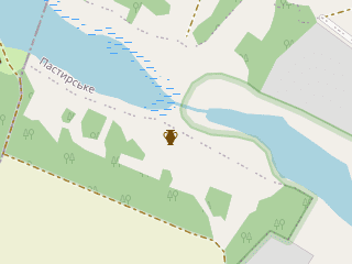 Розташування Пастирське городище на мапі; Data: © OpenStreetMap contributors, SRTM, GEBCO, SONNY's LiDAR DTM, NASADEM, ESA WorldCover; Maps © Tracestrack