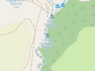 Розташування Верхній Сукіль-Плайський на мапі; Data: © OpenStreetMap contributors, SRTM, GEBCO, SONNY's LiDAR DTM, NASADEM, ESA WorldCover; Maps © Tracestrack