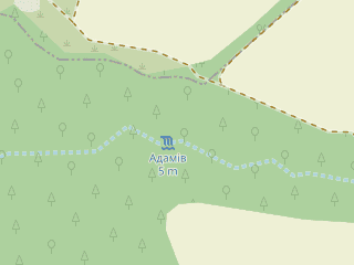 Розташування Адамів на мапі; Data: © OpenStreetMap contributors, SRTM, GEBCO, SONNY's LiDAR DTM, NASADEM, ESA WorldCover; Maps © Tracestrack