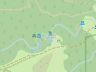 Розташування Гуркало на мапі; Data: © OpenStreetMap contributors, SRTM, GEBCO, SONNY's LiDAR DTM, NASADEM, ESA WorldCover; Maps © Tracestrack