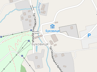 Розташування Буковиця на мапі; Data: © OpenStreetMap contributors, SRTM, GEBCO, SONNY's LiDAR DTM, NASADEM, ESA WorldCover; Maps © Tracestrack