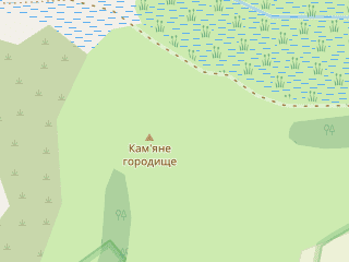 Розташування Сухогомільшанське городище на мапі; Data: © OpenStreetMap contributors, SRTM, GEBCO, SONNY's LiDAR DTM, NASADEM, ESA WorldCover; Maps © Tracestrack