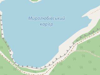 Розташування Миролюбівський на мапі; Data: © OpenStreetMap contributors, SRTM, GEBCO, SONNY's LiDAR DTM, NASADEM, ESA WorldCover; Maps © Tracestrack