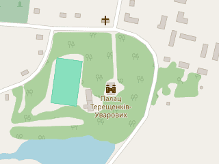 Розташування Терещенко-Уварової на мапі; Data: © OpenStreetMap contributors, SRTM, GEBCO, SONNY's LiDAR DTM, NASADEM, ESA WorldCover; Maps © Tracestrack