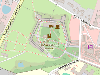 Розташування Бродівський на мапі; Data: © OpenStreetMap contributors, SRTM, GEBCO, SONNY's LiDAR DTM, NASADEM, ESA WorldCover; Maps © Tracestrack