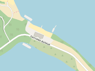 Розташування Яхта на Дніпрі на мапі; Data: © OpenStreetMap contributors, SRTM, GEBCO, SONNY's LiDAR DTM, NASADEM, ESA WorldCover; Maps © Tracestrack