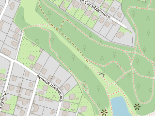 Розташування ХАРАКТЕР Park на мапі; Data: © OpenStreetMap contributors, SRTM, GEBCO, SONNY's LiDAR DTM, NASADEM, ESA WorldCover; Maps © Tracestrack