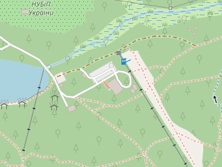 Розташування Golosiyv Ski Park на мапі; Data: © OpenStreetMap contributors, SRTM, GEBCO, SONNY's LiDAR DTM, NASADEM, ESA WorldCover; Maps © Tracestrack