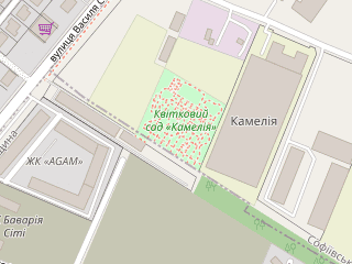Розташування Камелія на мапі; Data: © OpenStreetMap contributors, SRTM, GEBCO, SONNY's LiDAR DTM, NASADEM, ESA WorldCover; Maps © Tracestrack