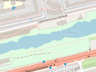 Розташування Срібний Кіл на мапі; Data: © OpenStreetMap contributors, SRTM, GEBCO, SONNY's LiDAR DTM, NASADEM, ESA WorldCover; Maps © Tracestrack