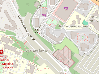 Розташування Кібермузей 2077 на мапі; Data: © OpenStreetMap contributors, SRTM, GEBCO, SONNY's LiDAR DTM, NASADEM, ESA WorldCover; Maps © Tracestrack